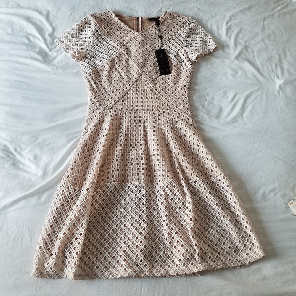 BCBGMaxAzria Pink Colorblock Mini Party Dress